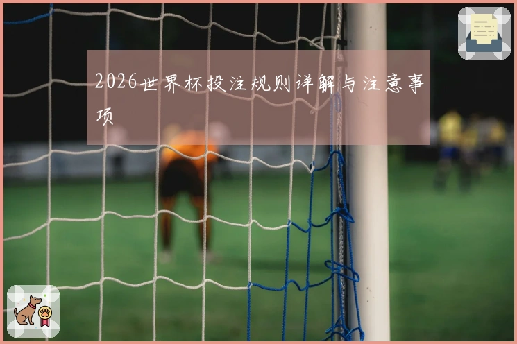 2026世界杯投注规则详解与注意事项